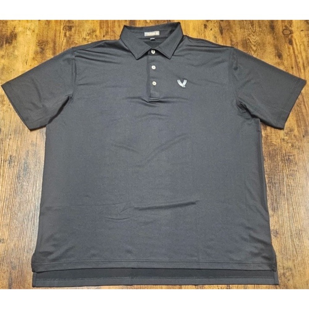 Peter Millar Summer Comfort Polo Black Shirt Men's 2XL